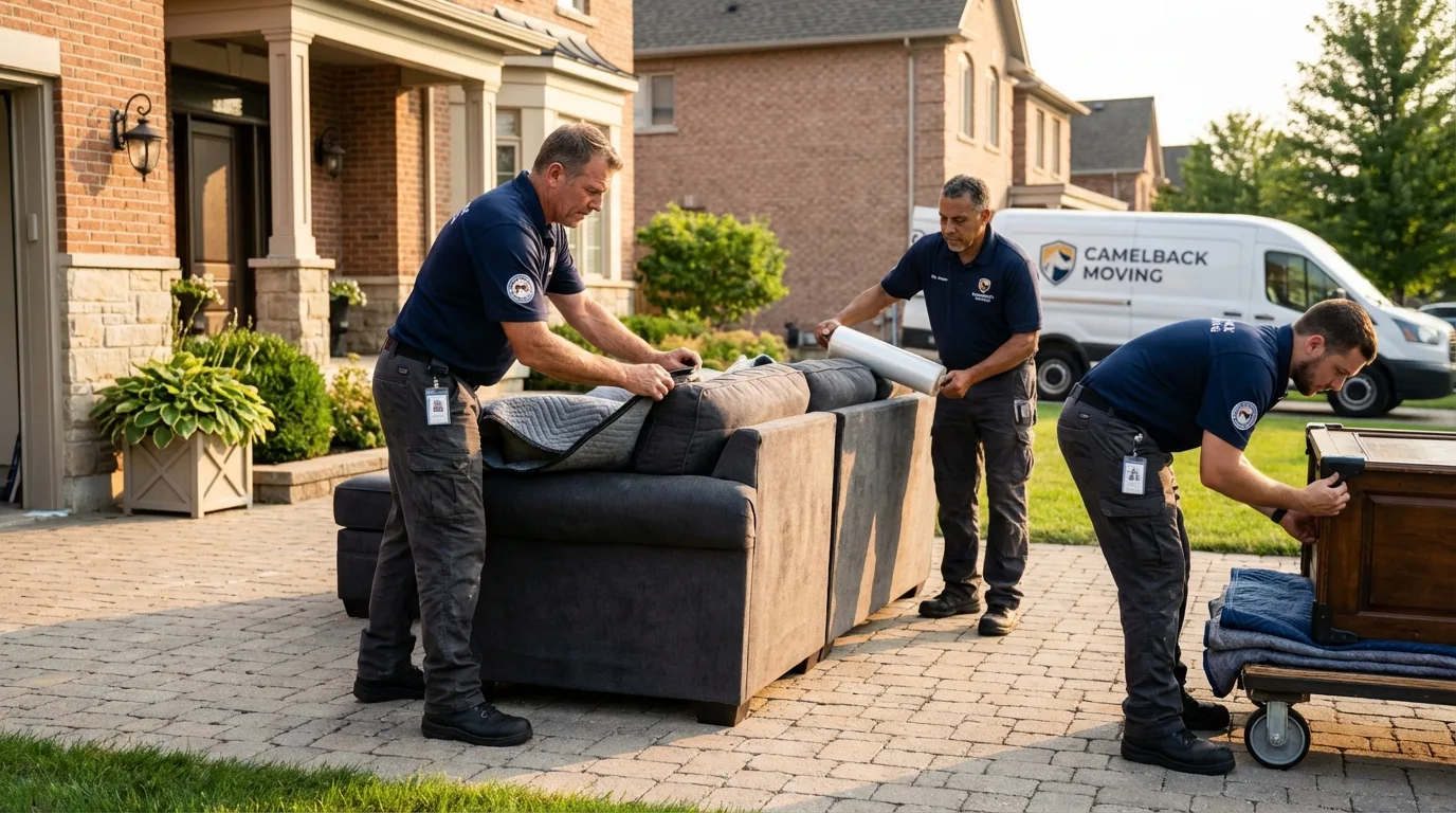 Large estate moving crew wrapping furniture in Lavallette, NJ